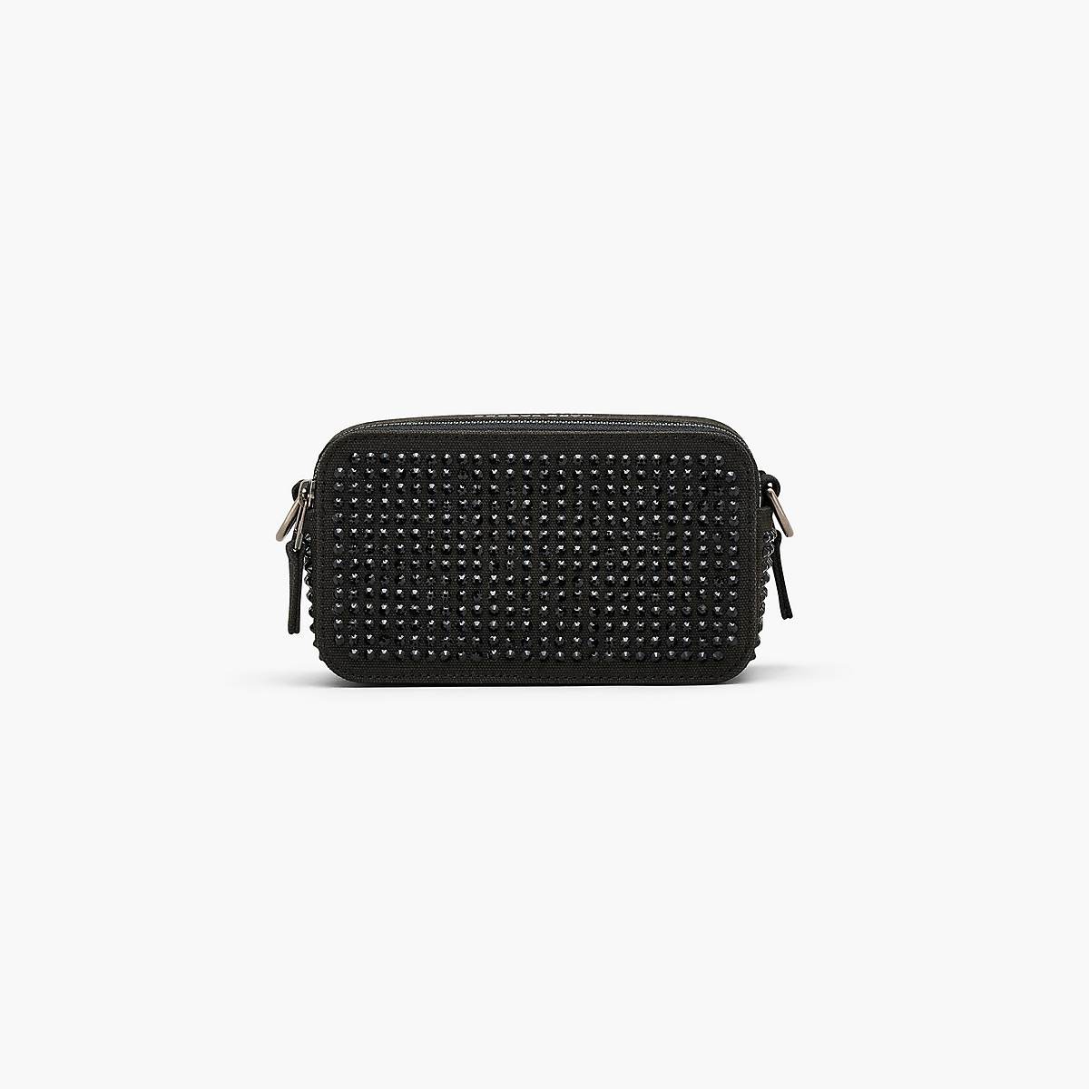 Women Marc Jacobs Crystal Canvas Snapshot Bags Black | UK MJ4713-K67