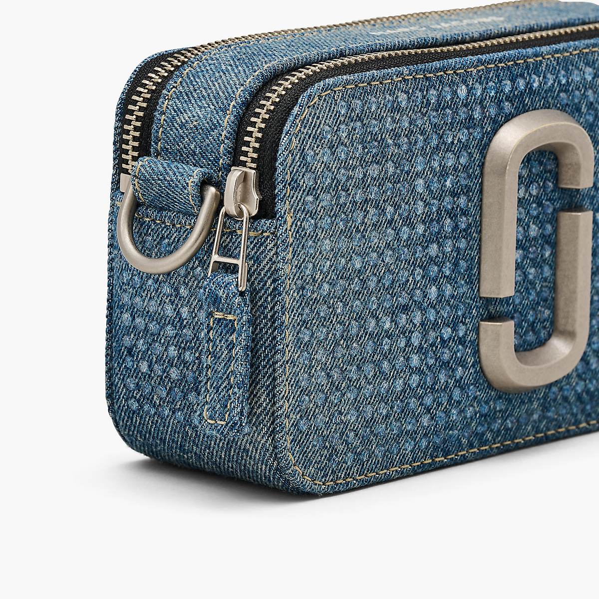 Women Marc Jacobs Crystal Denim Snapshot Bags Light Blue | UK MJ5180-H36