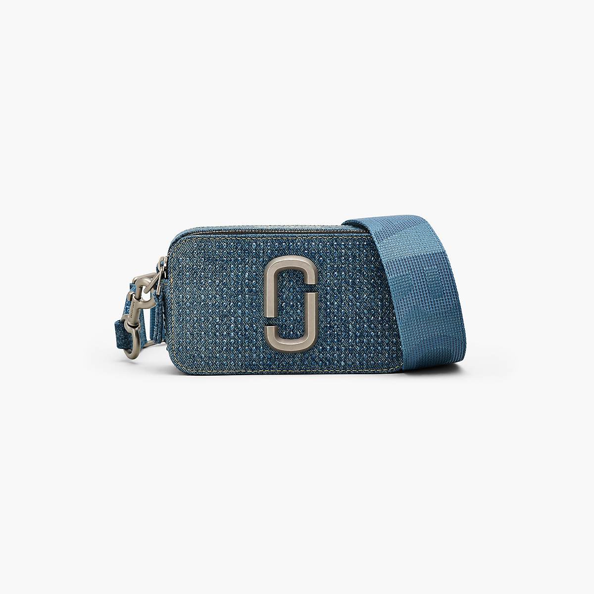 Women Marc Jacobs Crystal Denim Snapshot Bags Light Blue | UK MJ5180-H36