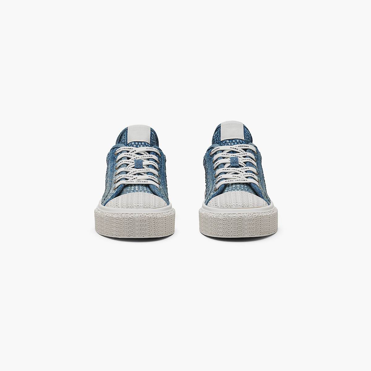 Women Marc Jacobs Crystal Denim Trainers Light Blue | UK MJ2489-M34