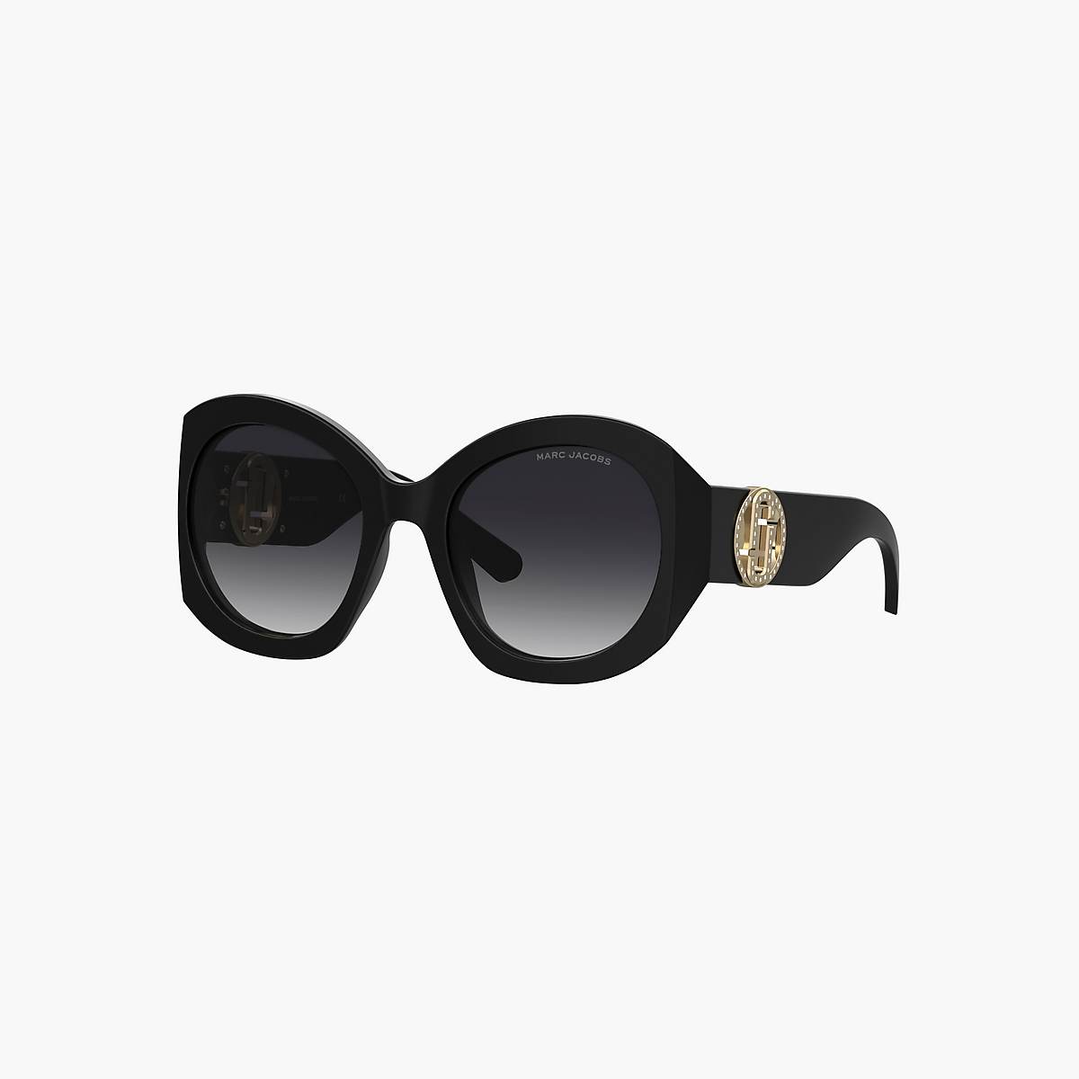 Women Marc Jacobs Crystal J Marc Oversized Sunglasses Black | UK MJ7582-O48