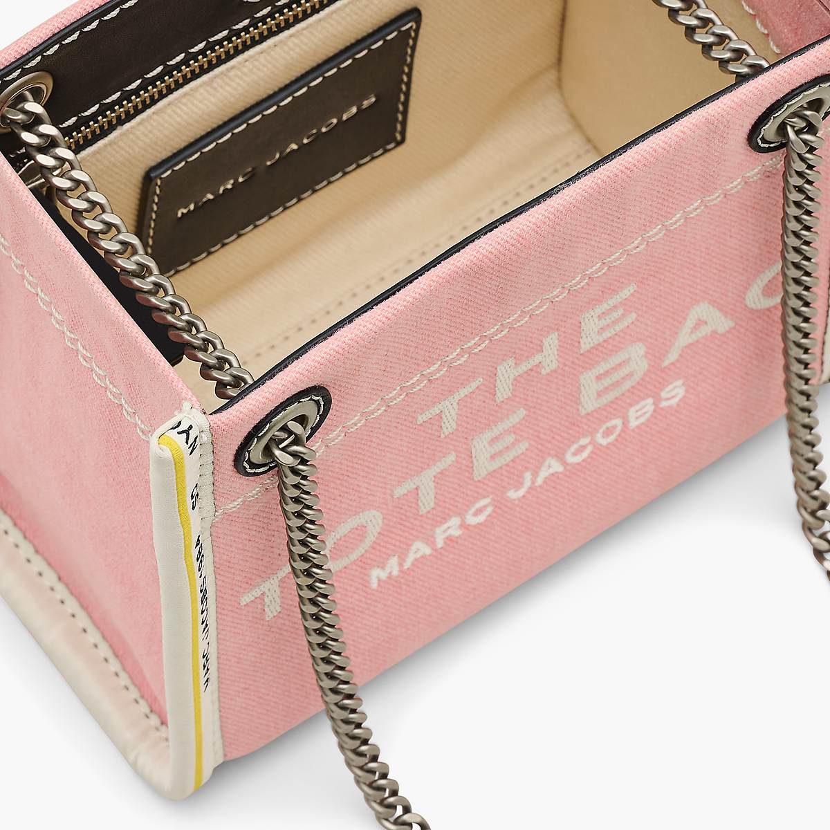 Women Marc Jacobs Denim Chain Crossbody Tote Bags Pink | UK MJ3569-K61