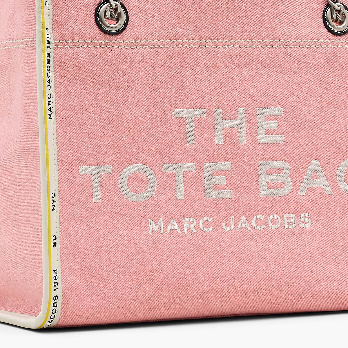 Women Marc Jacobs Denim Chain Medium Tote Bags Pink | UK MJ6851-F47