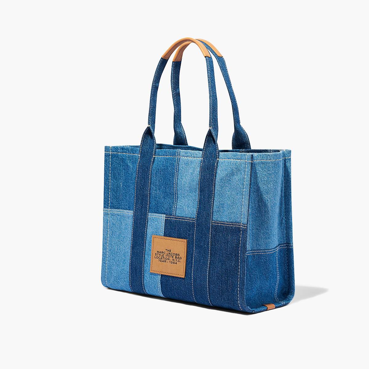 Women Marc Jacobs Denim Large Tote Bags Blue | UK MJ9261-X60