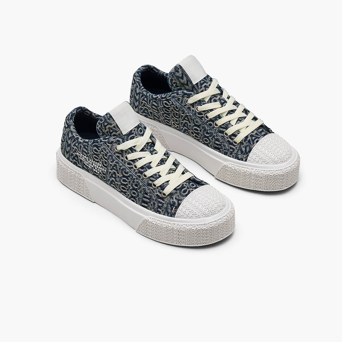 Women Marc Jacobs Denim Monogram Trainers Blue | UK MJ2137-A81