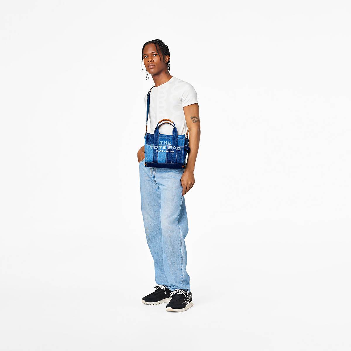 Women Marc Jacobs Denim Small Tote Bags Blue | UK MJ2754-L61