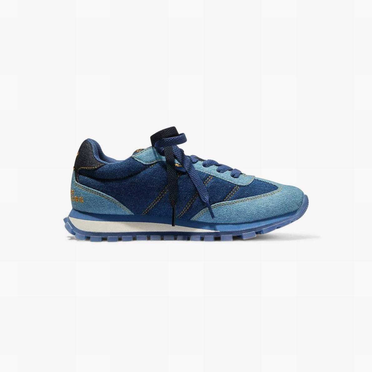 Women Marc Jacobs Denim Trainers Blue Multicolor | UK MJ7963-C64