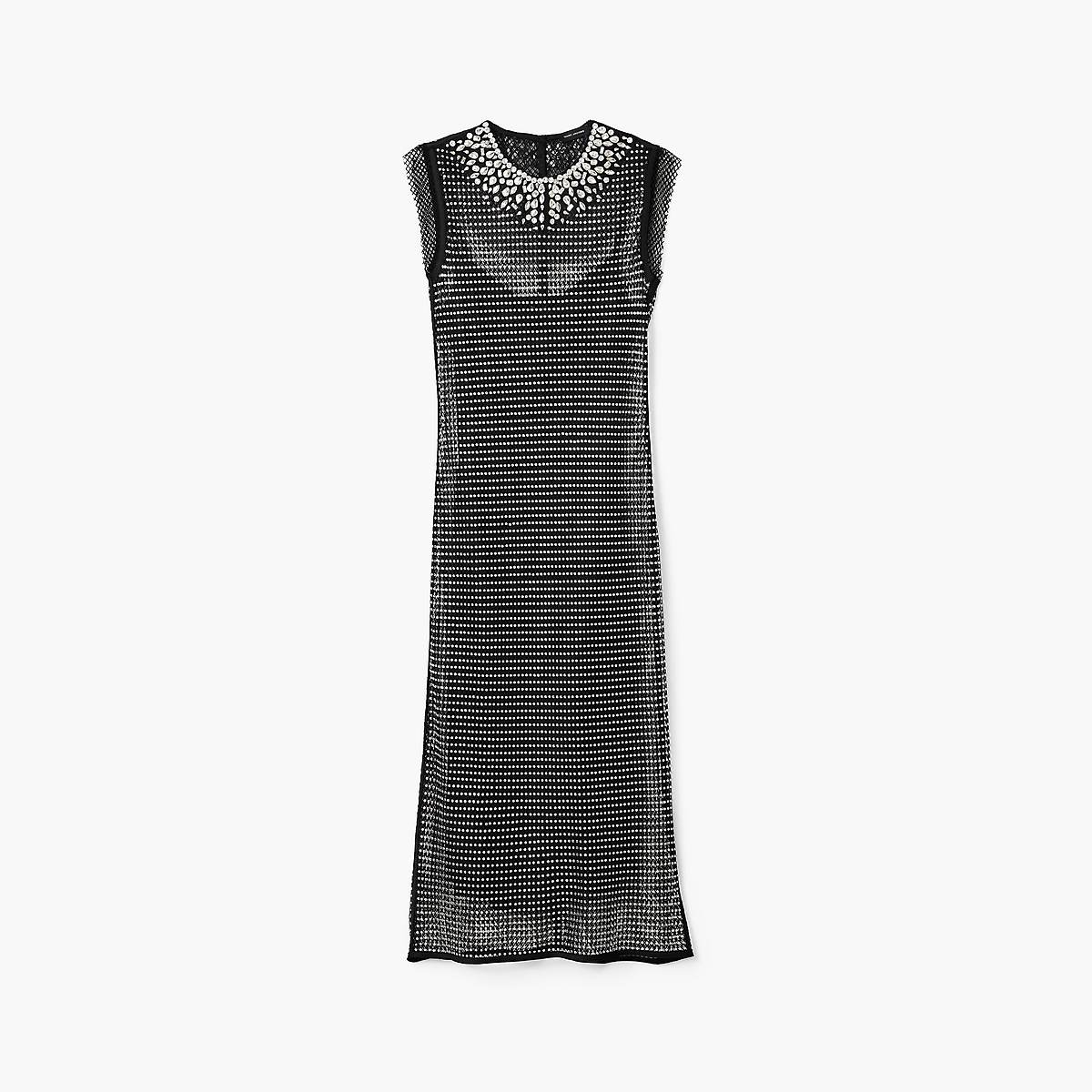 Women Marc Jacobs Diamond Fishnet Dress Black | UK MJ1479-A35