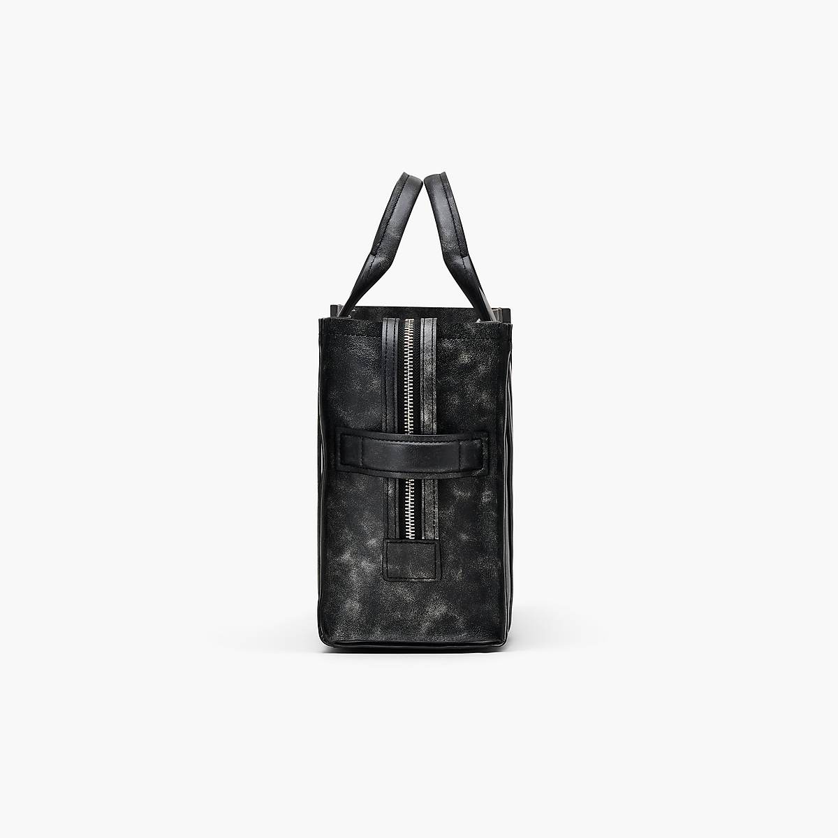 Women Marc Jacobs Distressed Leather Medium Tote Bags Black | UK MJ5108-H43