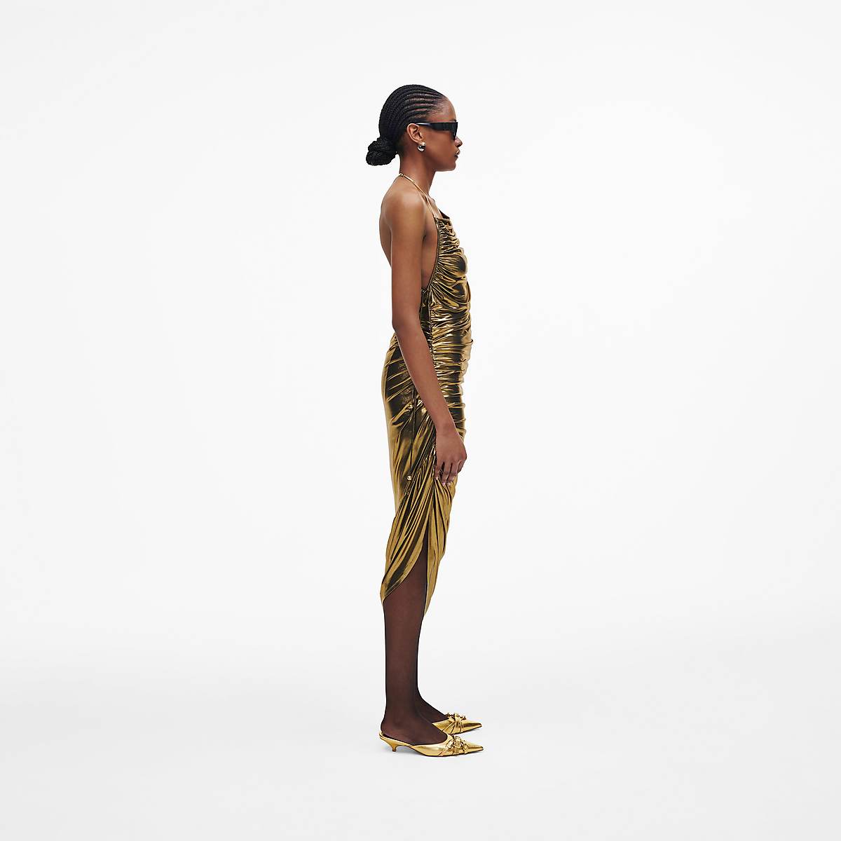 Women Marc Jacobs Fluid Draped Dress Gold | UK MJ3470-Y01