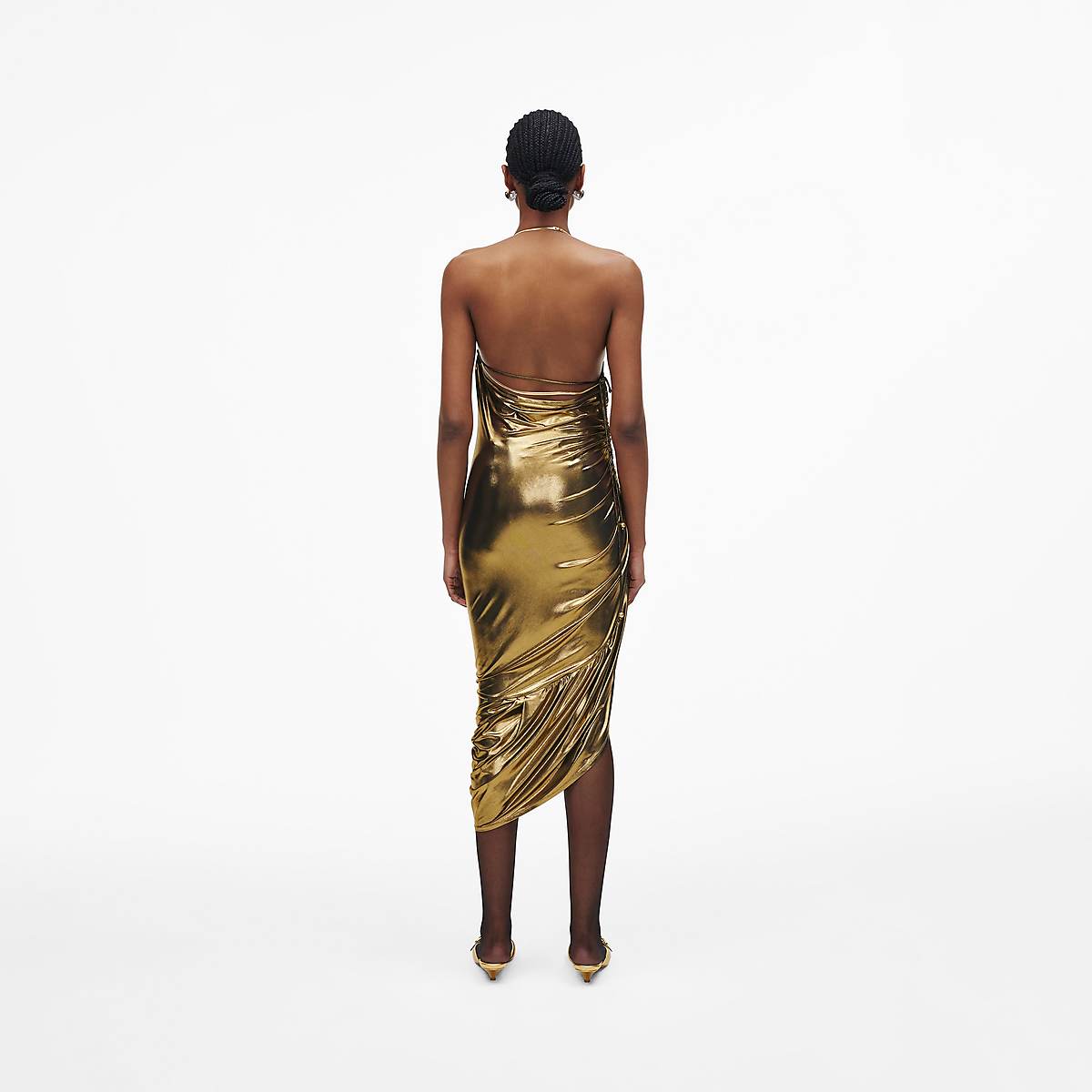 Women Marc Jacobs Fluid Draped Dress Gold | UK MJ3470-Y01