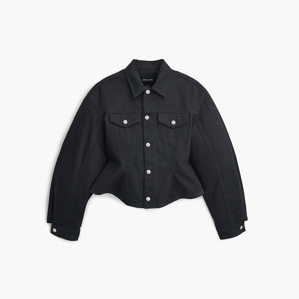 Women Marc Jacobs Fluted Denim Jackets Black | UK MJ4091-X48