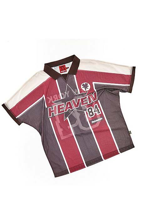 Women Marc Jacobs Football Jersey T-Shirt Red / Brown | UK MJ6197-G79