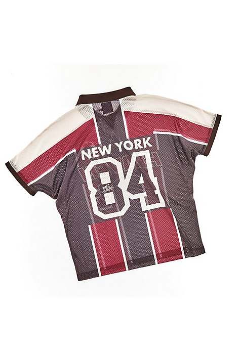 Women Marc Jacobs Football Jersey T-Shirt Red / Brown | UK MJ6197-G79