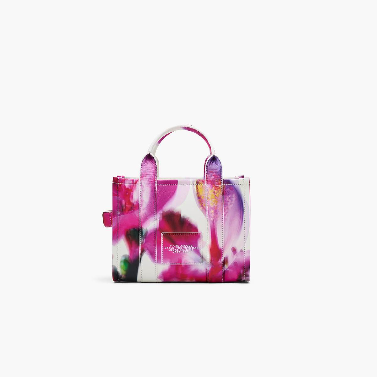 Women Marc Jacobs Future Floral Leather Small Tote Bags White Multicolor | UK MJ9063-Z42