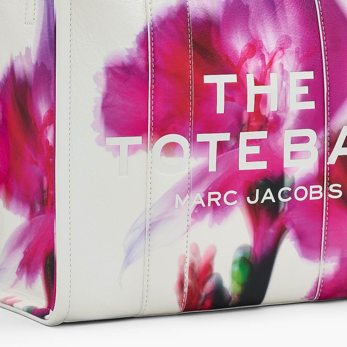 Women Marc Jacobs Future Floral Leather Medium Tote Bags White Multicolor | UK MJ9475-X92