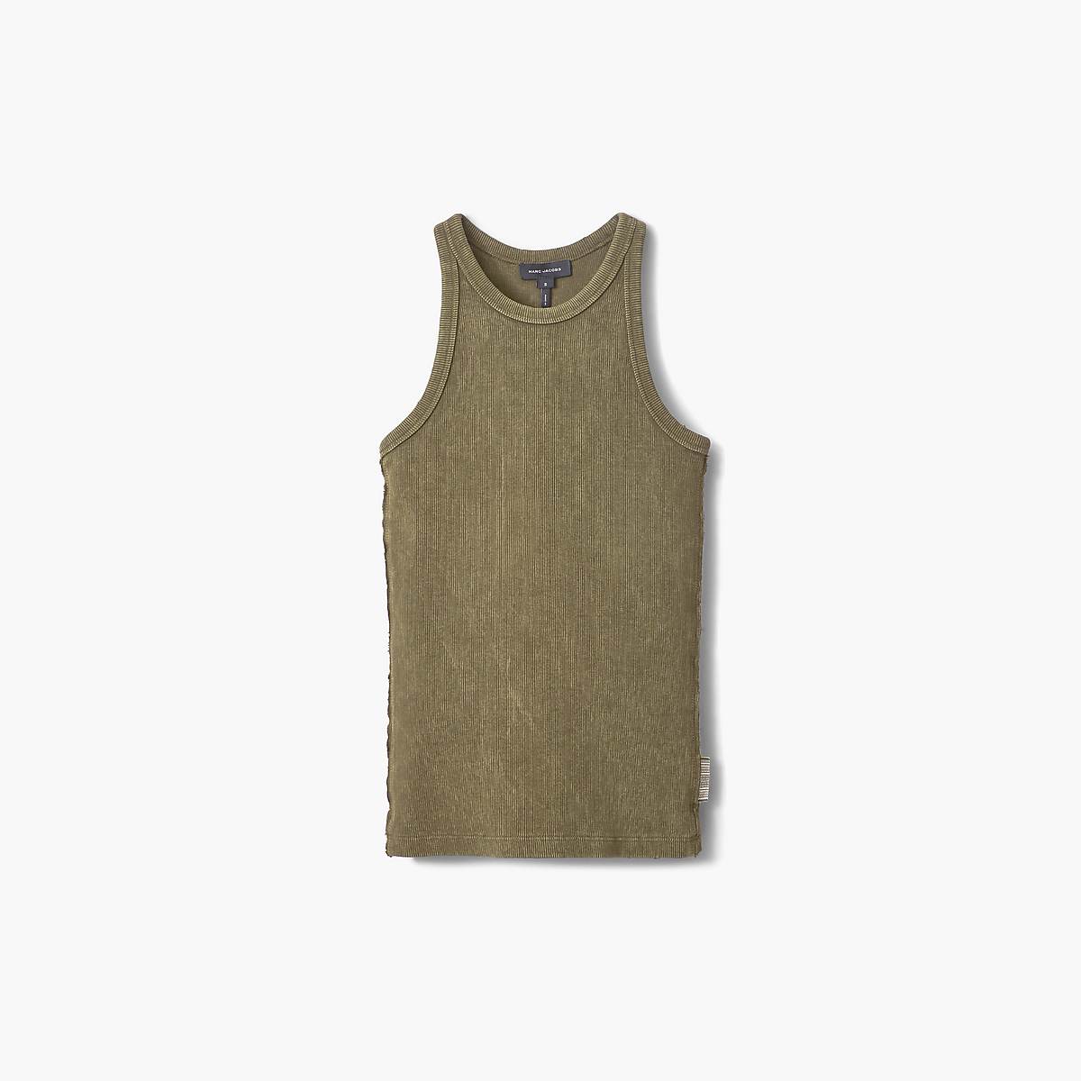 Women Marc Jacobs Grunge Rib Tanks Olive | UK MJ4386-E61