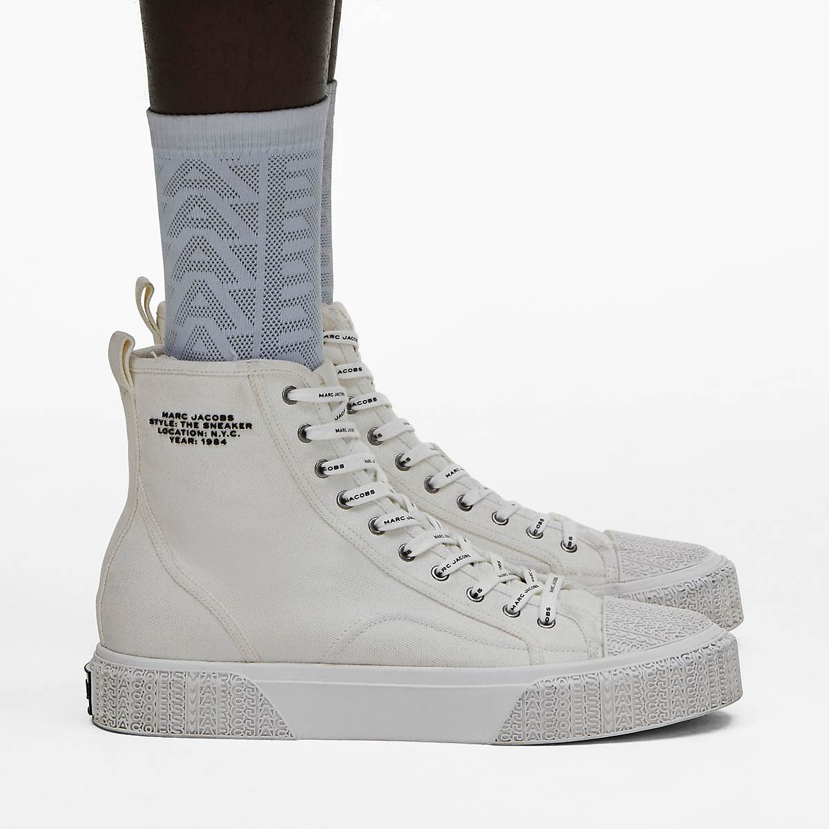 Women Marc Jacobs High Top Trainers White | UK MJ8357-B54