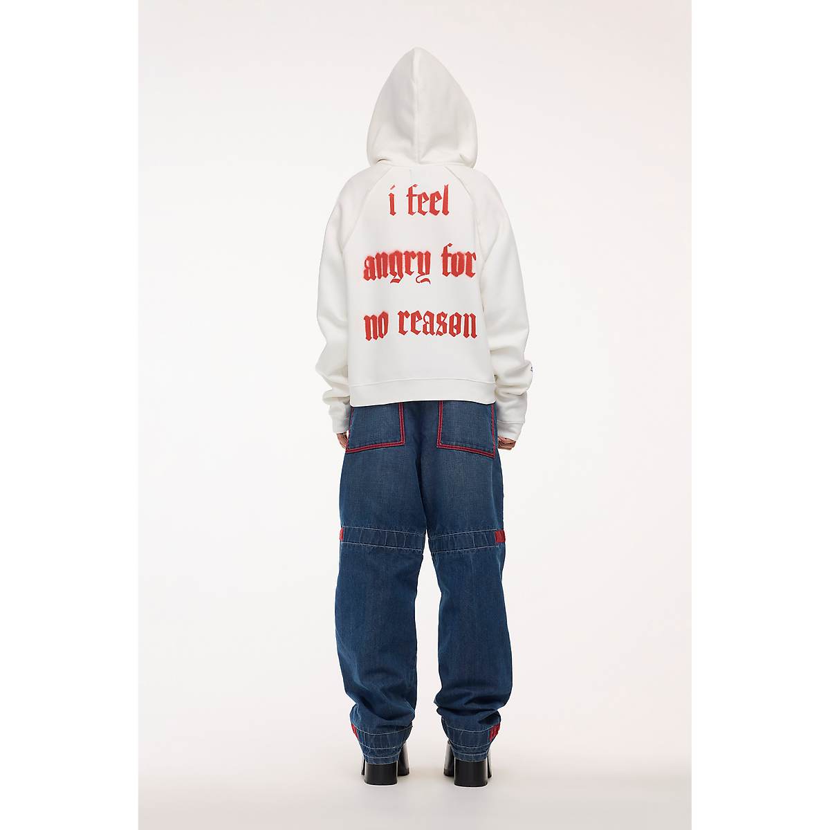 Women Marc Jacobs I Feel Angry Zip-up Hoodie White | UK MJ6927-U91