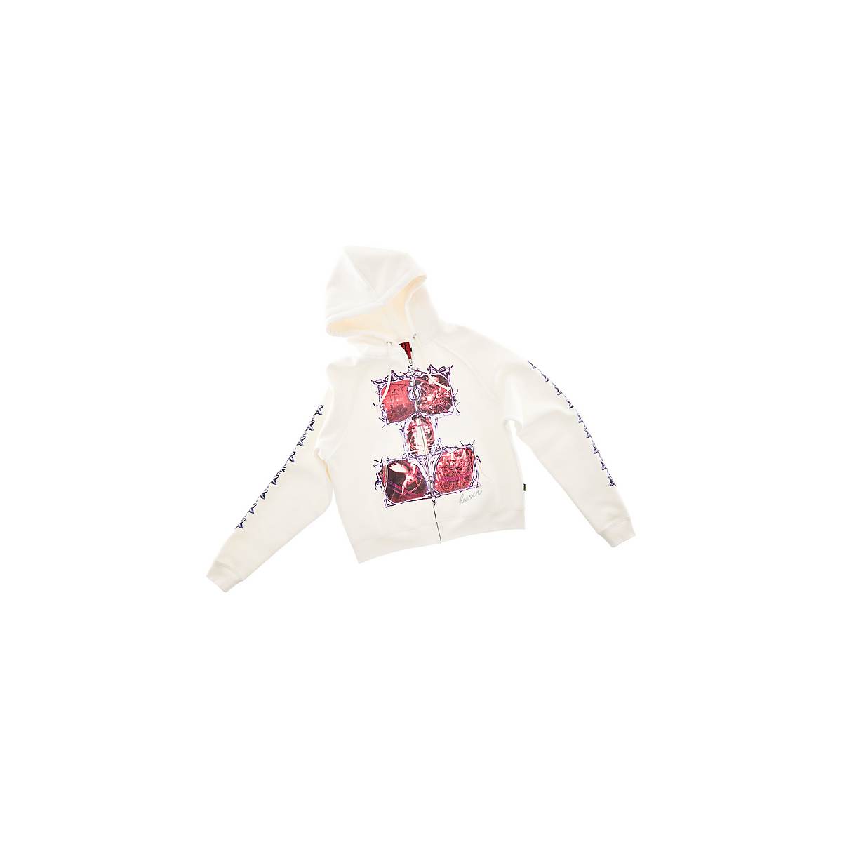 Women Marc Jacobs I Feel Angry Zip-up Hoodie White | UK MJ6927-U91