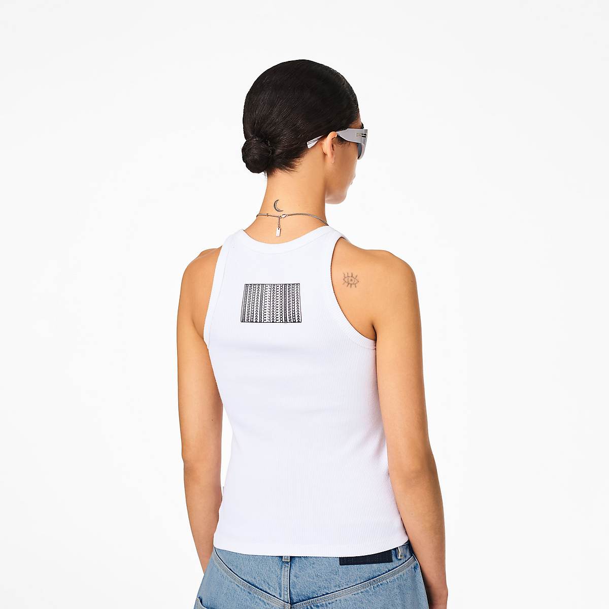 Women Marc Jacobs Icon Rib Tanks White | UK MJ3710-K34