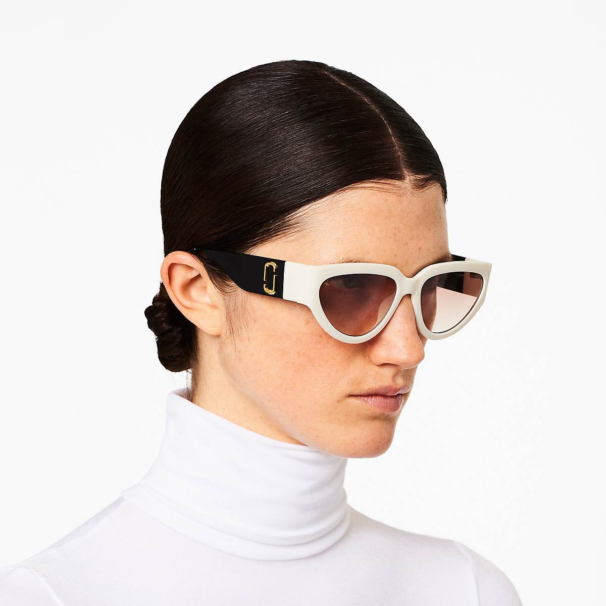 Women Marc Jacobs J Marc Cat Eye Sunglasses White / Black | UK MJ6098-E83