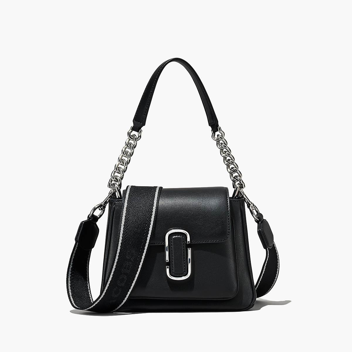 Women Marc Jacobs J Marc Chain Mini Satchel Bags Black / Silver | UK MJ5938-P83