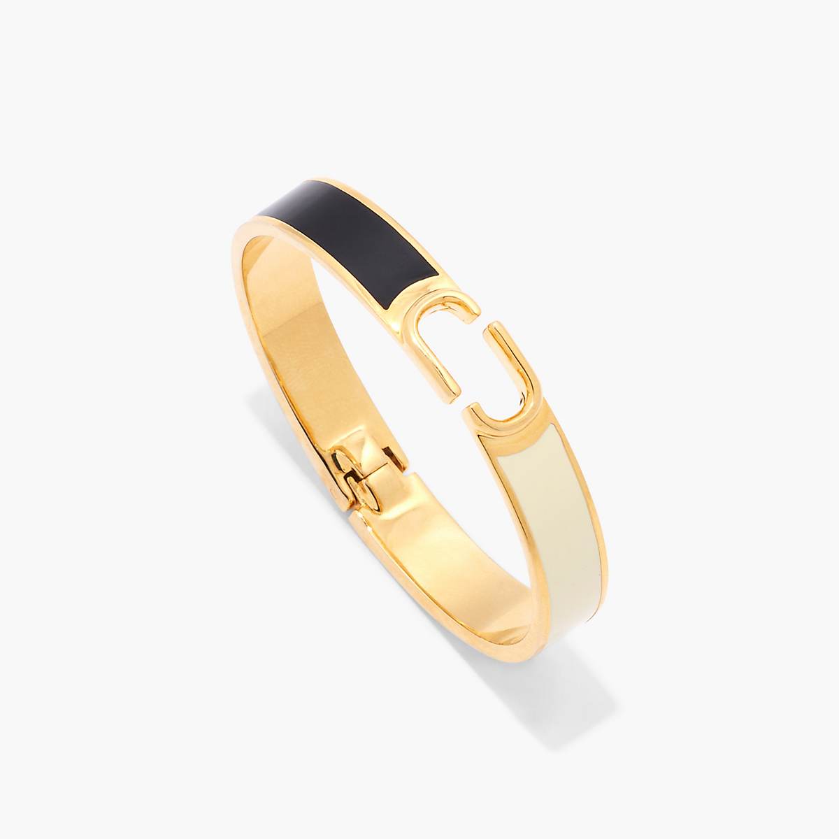 Women Marc Jacobs J Marc Hinge Bangle Bangles Black / Gold | UK MJ1506-O67