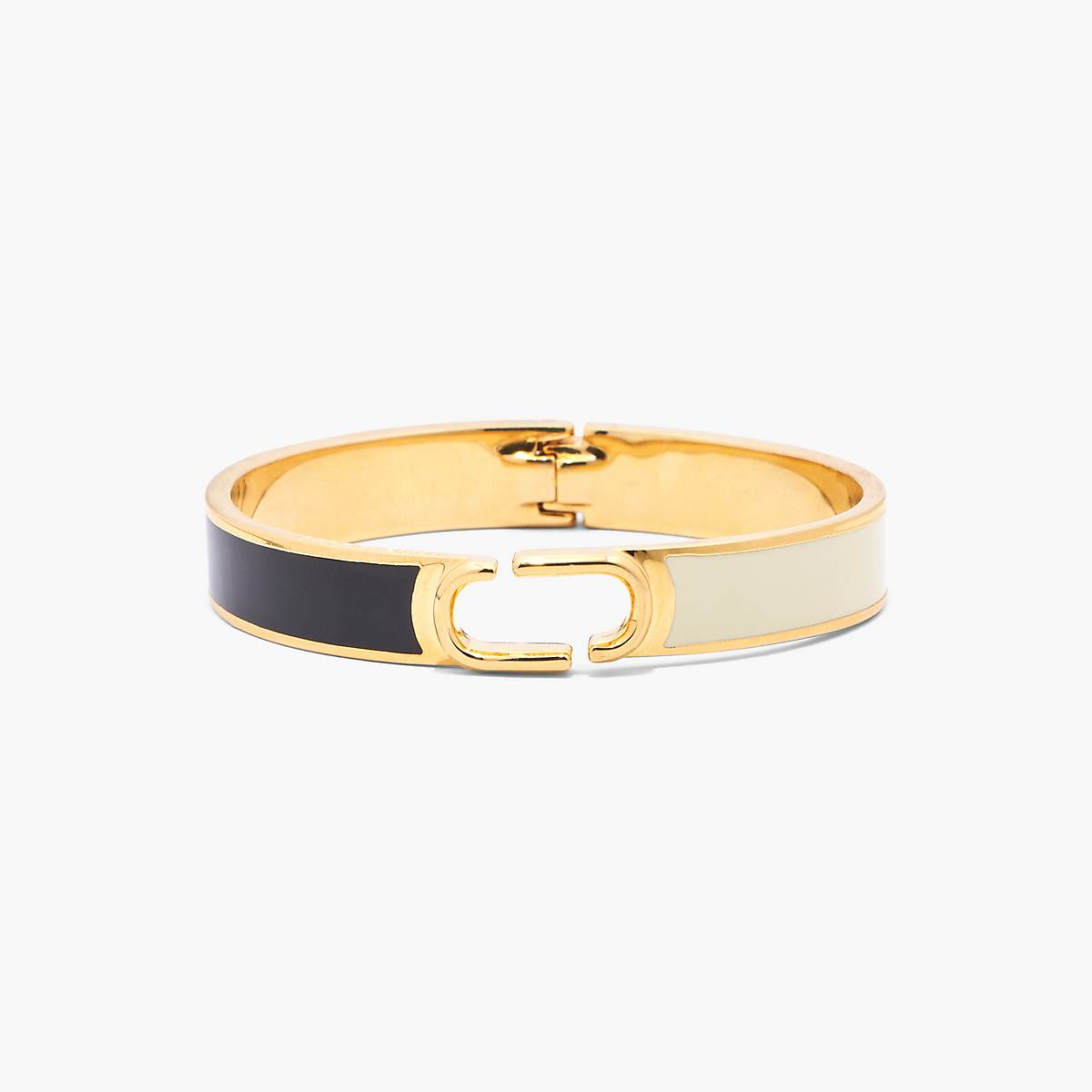 Women Marc Jacobs J Marc Hinge Bangle Bangles Black / Gold | UK MJ1506-O67