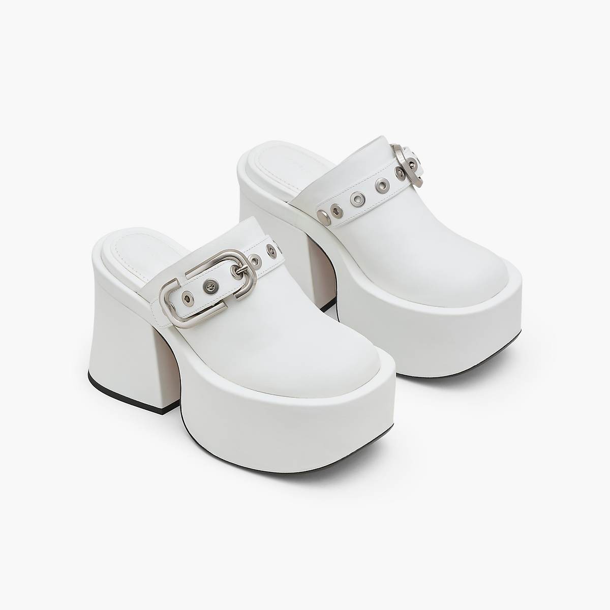 Women Marc Jacobs J Marc Leather Clog Heels White | UK MJ7256-Y35