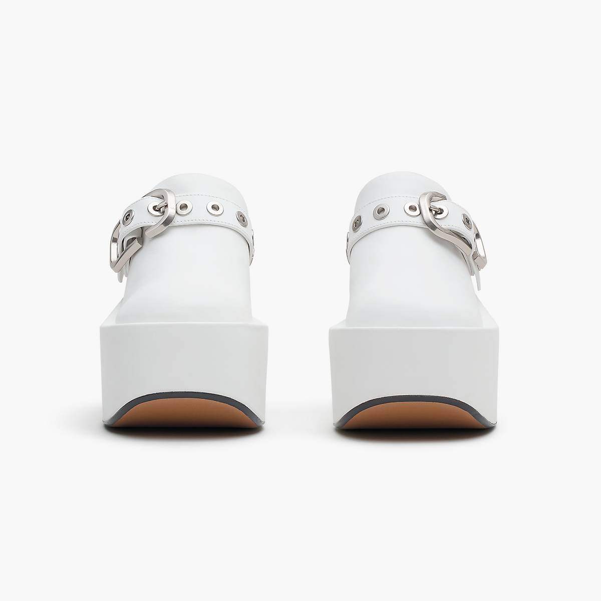 Women Marc Jacobs J Marc Leather Clog Heels White | UK MJ7256-Y35