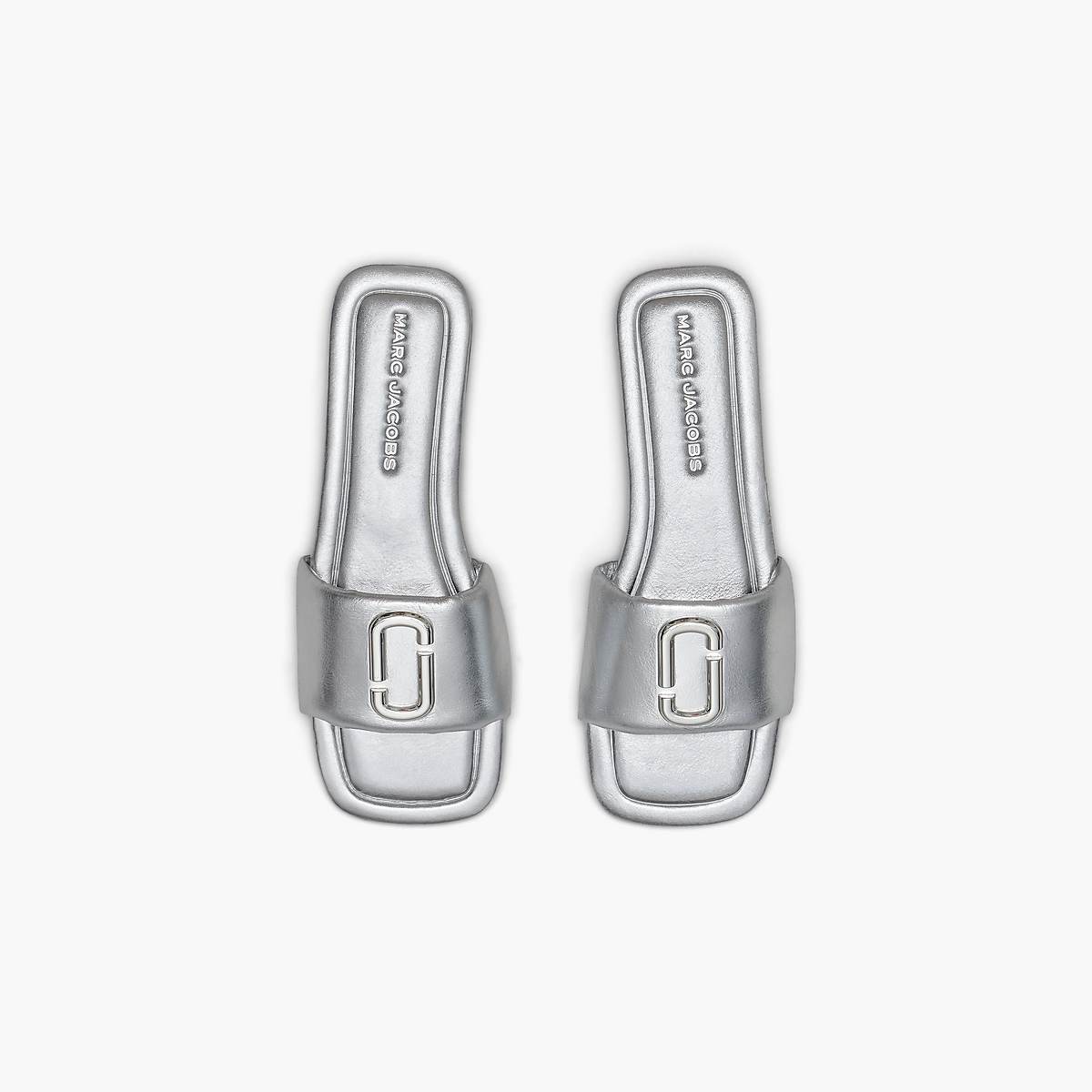 Women Marc Jacobs J Marc Metallic Sandals Silver | UK MJ2758-G53