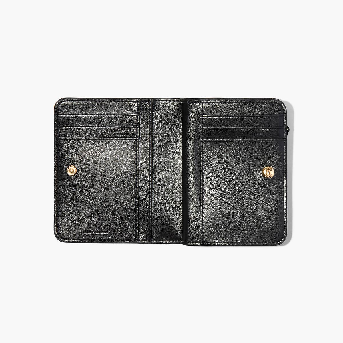 Women Marc Jacobs J Marc Mini Compact Wallets Black | UK MJ6043-M91