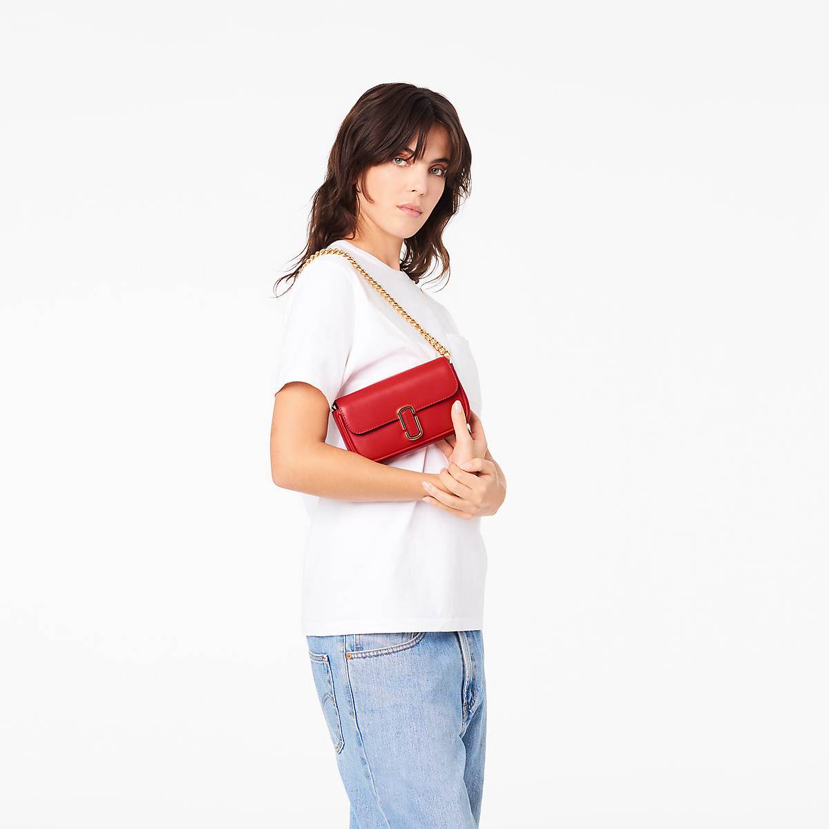 Women Marc Jacobs J Marc Mini Shoulder Bags Red | UK MJ2793-J96