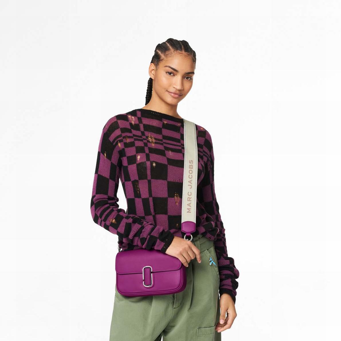 Women Marc Jacobs J Marc Shoulder Bags Purple | UK MJ9740-W17