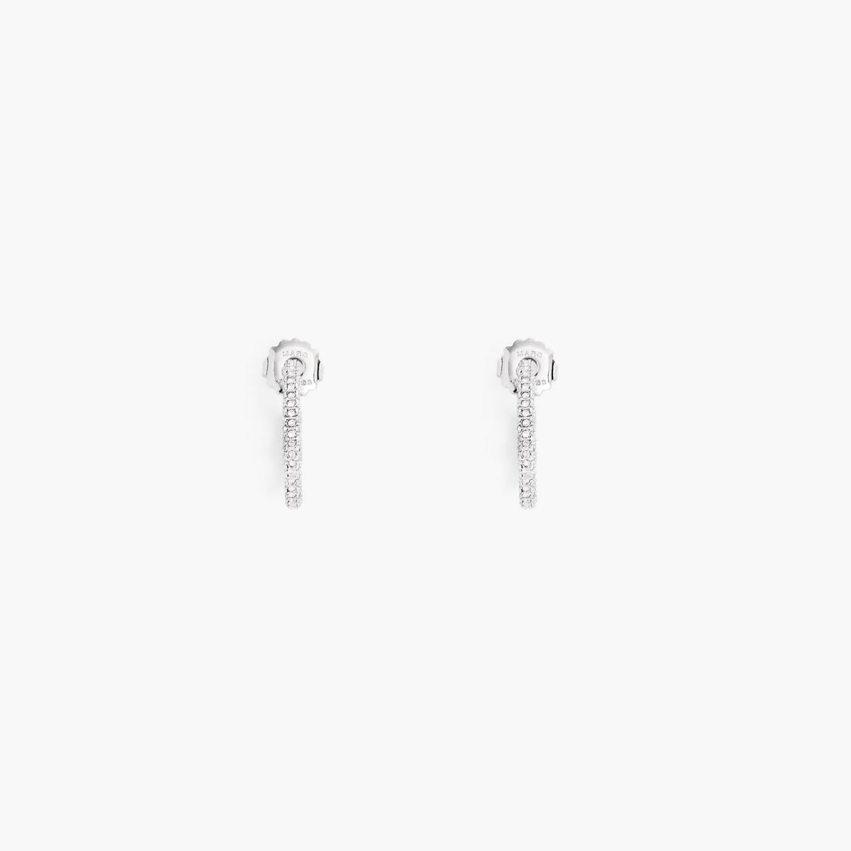 Women Marc Jacobs J Marc Small Pave Hoops Earrings Silver | UK MJ2964-T40