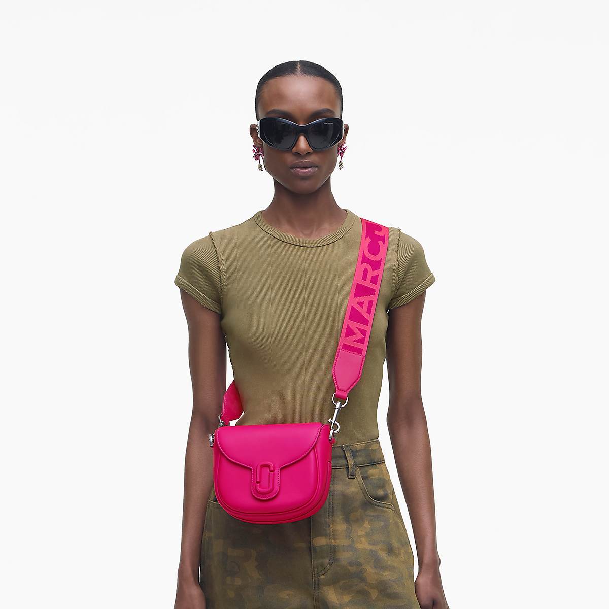 Women Marc Jacobs J Marc Small Saddle Crossbody Bags Pink | UK MJ0921-L28