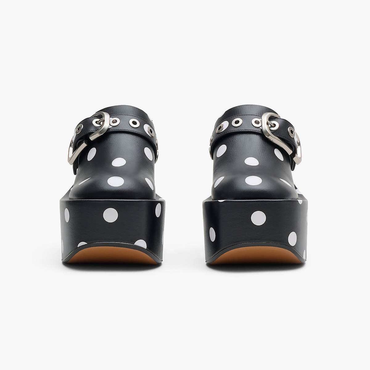 Women Marc Jacobs J Marc Spots Clog Heels Black / White | UK MJ9142-T74