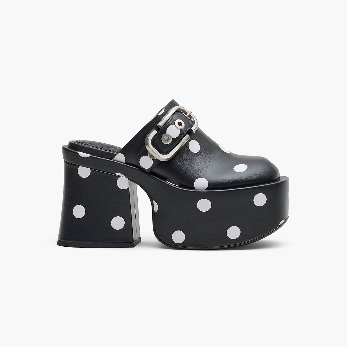 Women Marc Jacobs J Marc Spots Clog Heels Black / White | UK MJ9142-T74