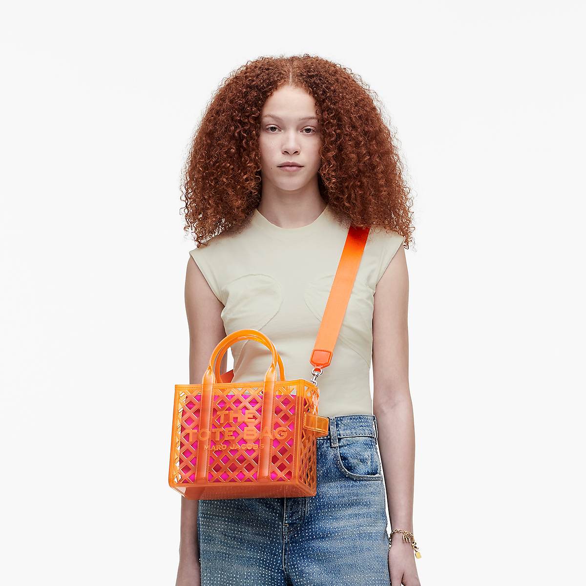 Women Marc Jacobs Jelly Small Tote Bags Orange | UK MJ9174-Z28