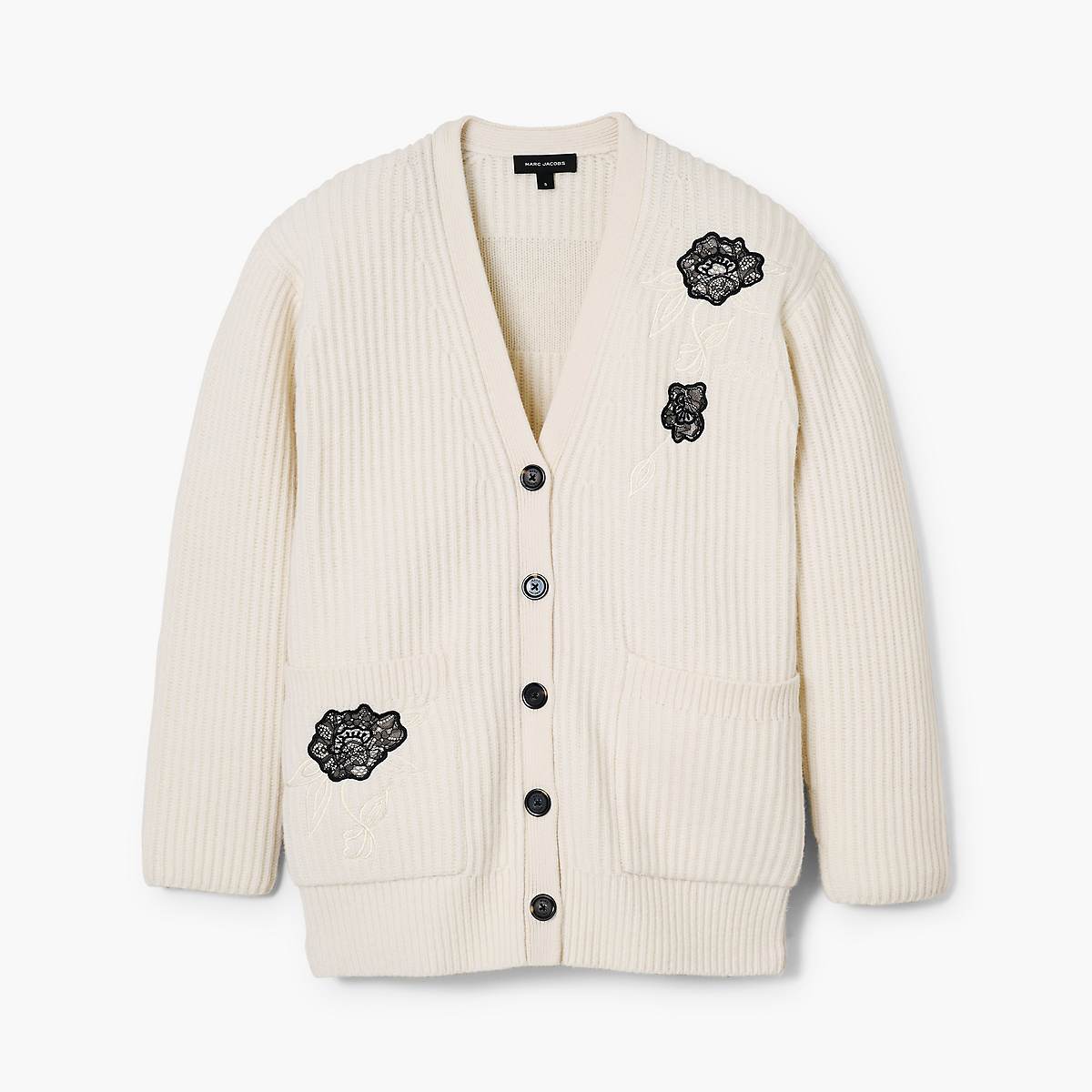 Women Marc Jacobs Lace Applique Cardigan Beige | UK MJ1932-F85