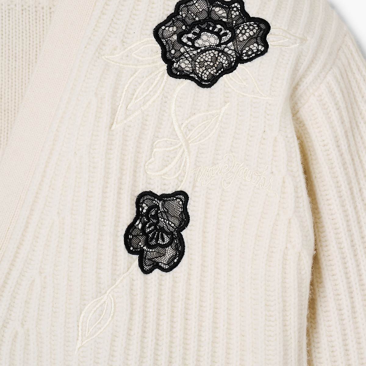 Women Marc Jacobs Lace Applique Cardigan Beige | UK MJ1932-F85