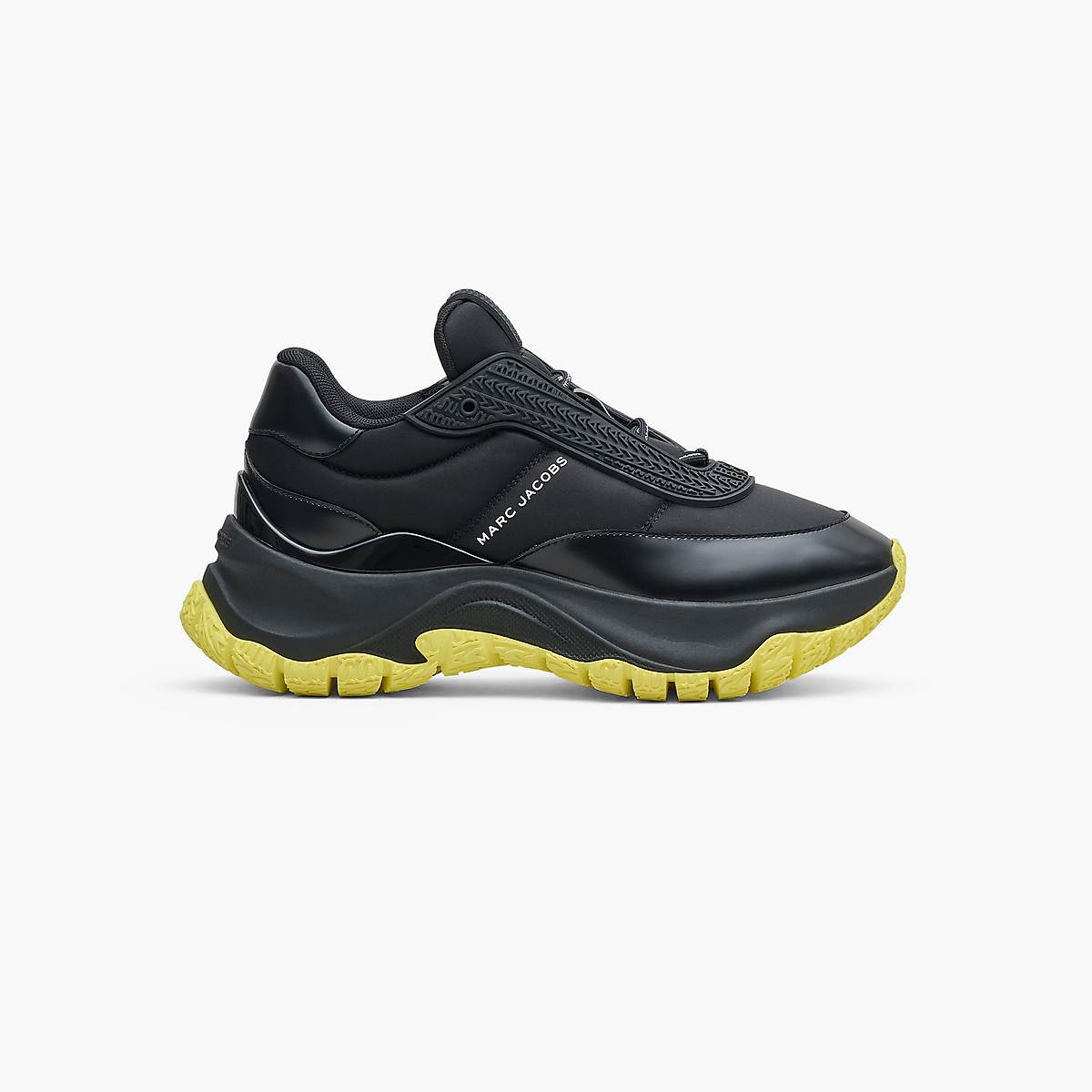 Women Marc Jacobs Lazy Runner Trainers Black / Yellow | UK MJ2305-Y12