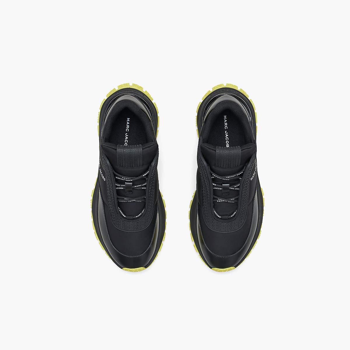 Women Marc Jacobs Lazy Runner Trainers Black / Yellow | UK MJ2305-Y12