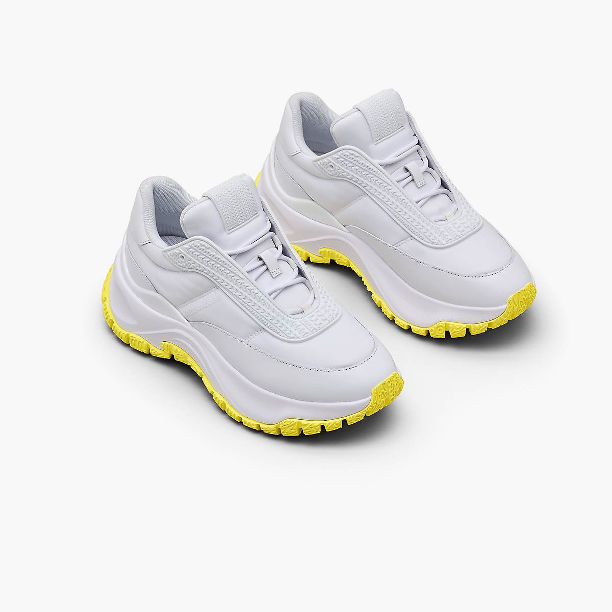 Women Marc Jacobs Lazy Runner Trainers White / Yellow | UK MJ4860-U50