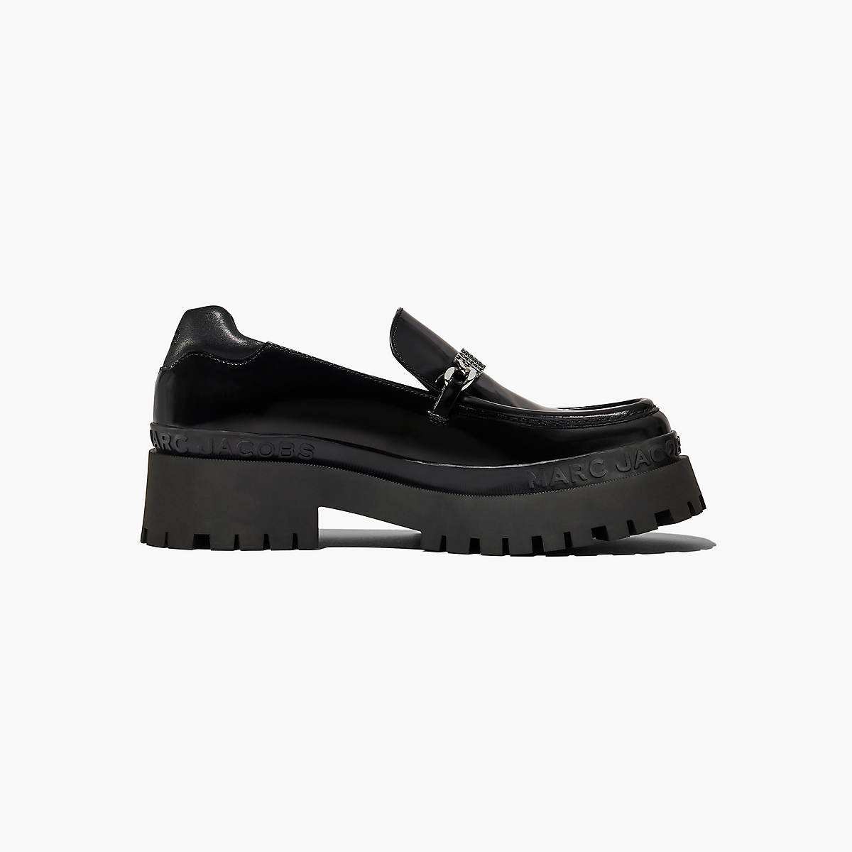 Women Marc Jacobs Leather Barcode Monogram Loafers Black | UK MJ6938-D94