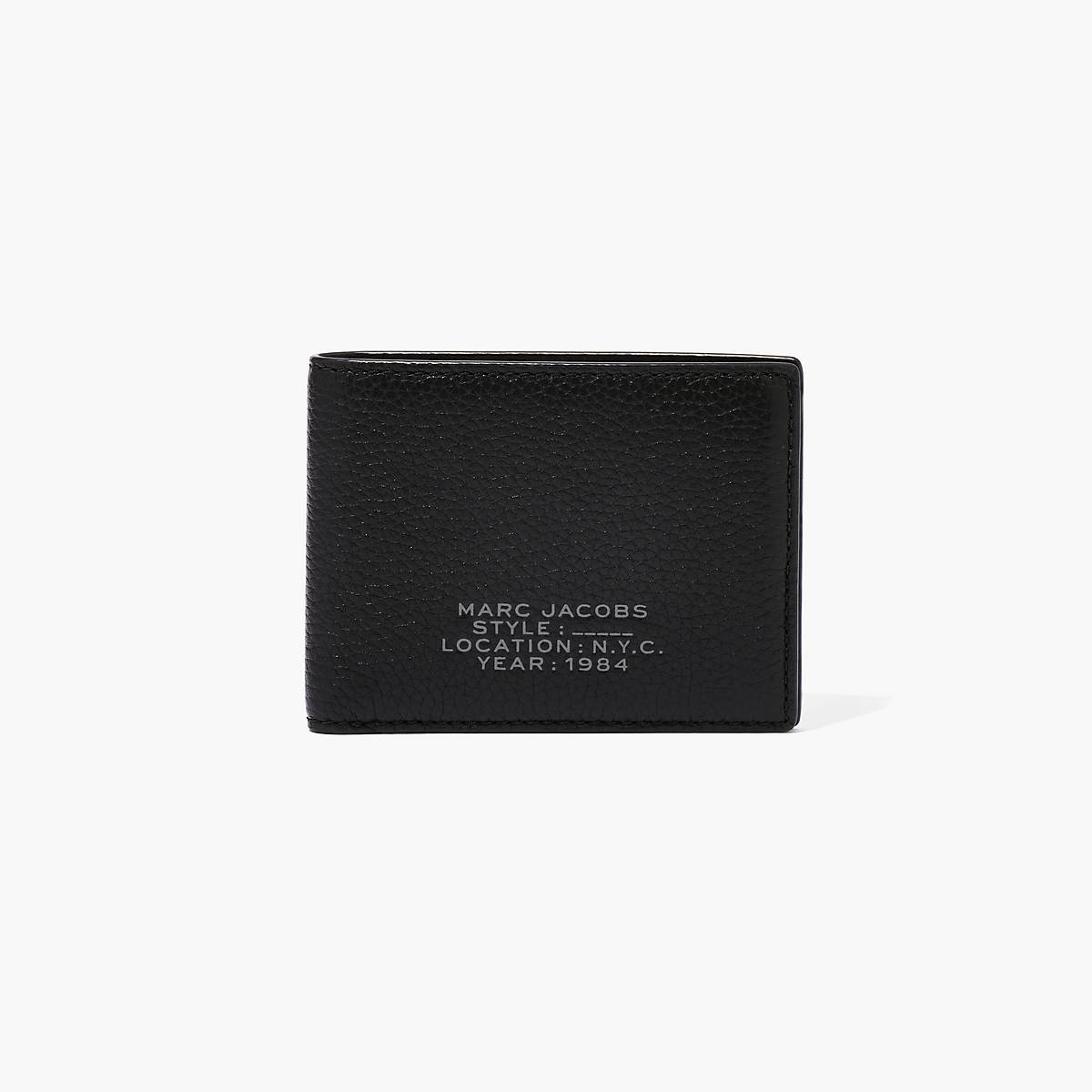 Women Marc Jacobs Leather Billfold Wallets Black | UK MJ3042-V28