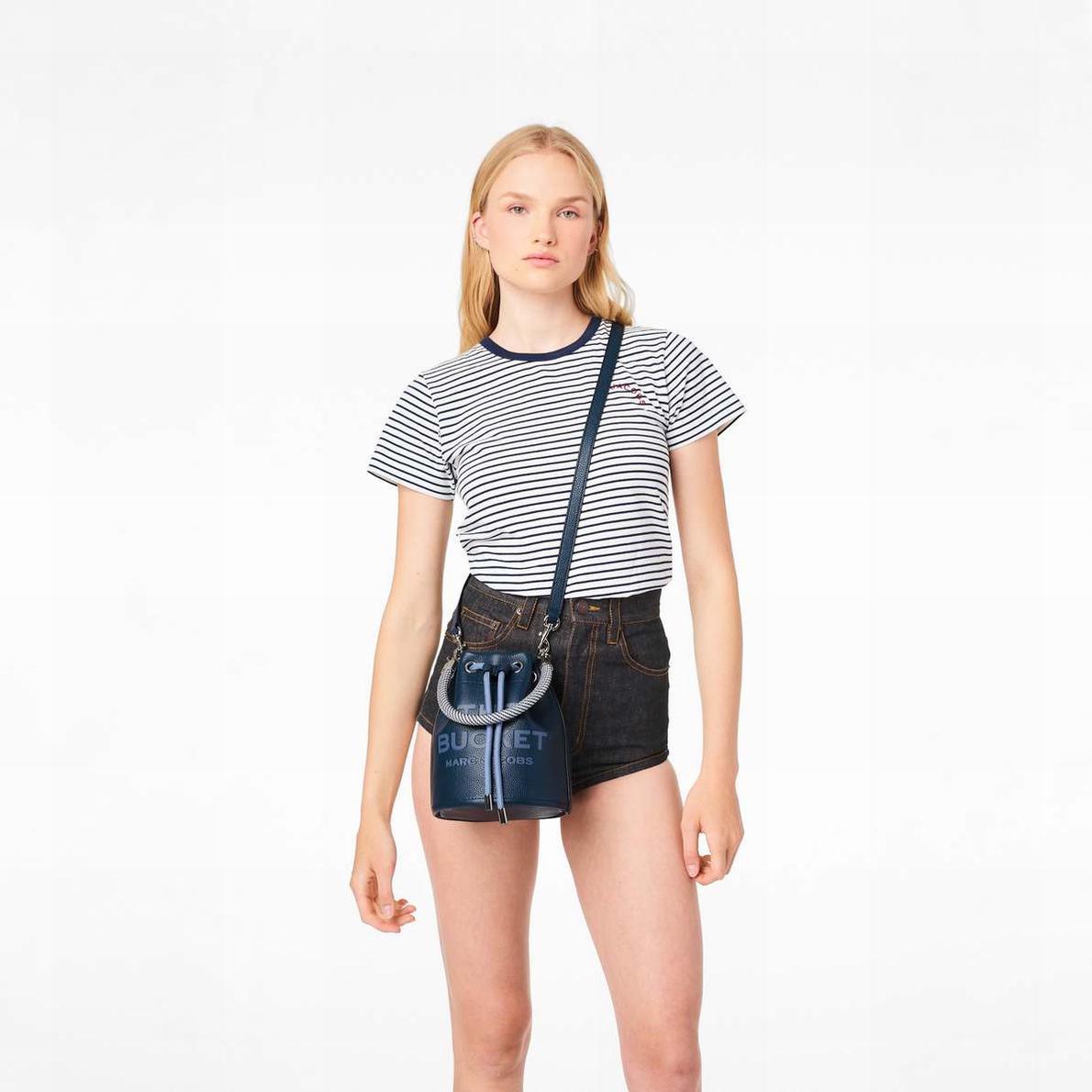 Women Marc Jacobs Leather Bucket Bags Blue | UK MJ4859-W94