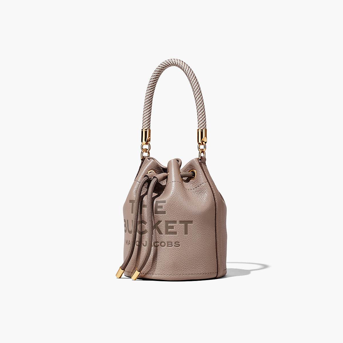 Women Marc Jacobs Leather Bucket Bags Light Grey | UK MJ0345-K96