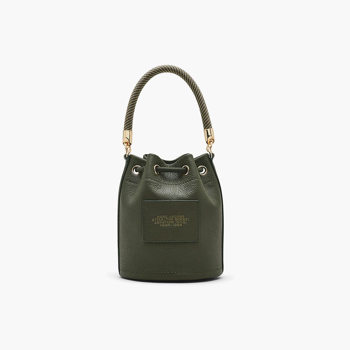 Women Marc Jacobs Leather Bucket Bags Olive | UK MJ7425-C69